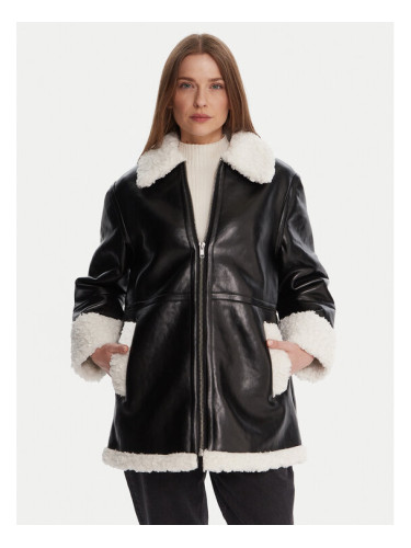 French Connection Яке от имитация на кожа 70ZAL Черен Regular Fit