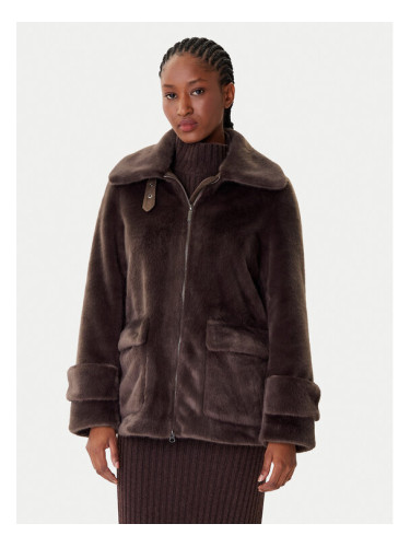 Bomboogie Кожено палто GW9190TFSB5 Кафяв Regular Fit