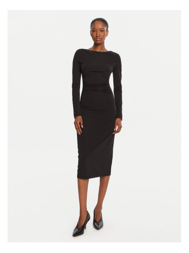 KAOS Коктейлна рокля Abiti RI1MA002 0001 Черен Slim Fit