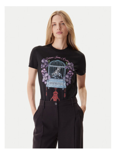 Versace Jeans Couture Тишърт 79HAHP04 CJ01P Черен Regular Fit
