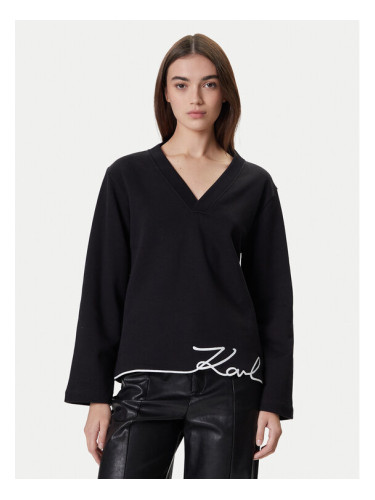 KARL LAGERFELD Суитшърт A4W20040 Черен Regular Fit