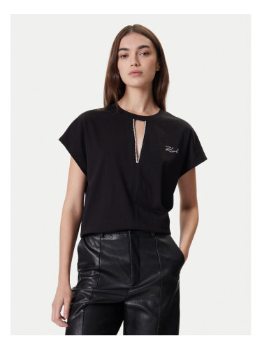 KARL LAGERFELD Блуза A4W17046 Черен Relaxed Fit