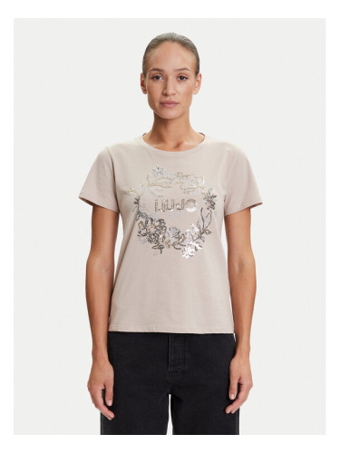 Liu Jo Sport Тишърт TF5162 JS923 Бежов Regular Fit