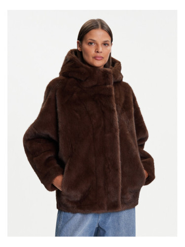 Kontatto Кожено палто Scarlett GV103N Кафяв Regular Fit