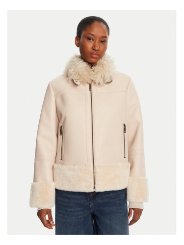 TWINSET Яке от имитация на кожа 252TP2410 Бежов Regular Fit