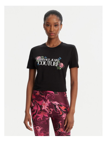 Versace Jeans Couture Тишърт 79HAHB00 CJB01 Черен Regular Fit