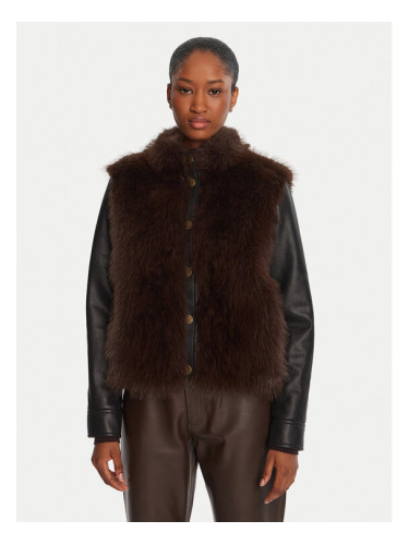 TWINSET Яке от имитация на кожа 252TP2420 Кафяв Regular Fit