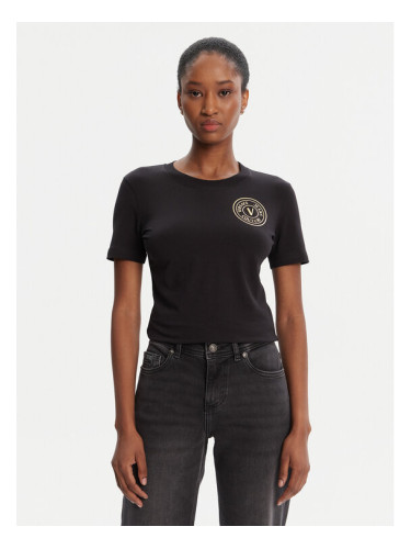 Versace Jeans Couture Тишърт 79HAHT01 CJ03T Черен Regular Fit