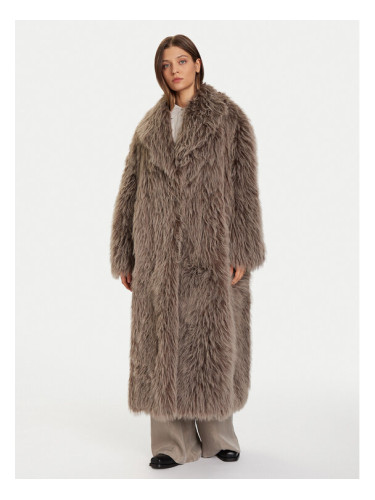 Eleh Кожено палто Grigio Fango EFW250305 Кафяв Regular Fit