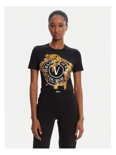 Versace Jeans Couture Тишърт 79HAHE01 CJ02E Черен Regular Fit