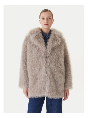 KAOS Кожено палто RI1NT055 Сив Regular Fit