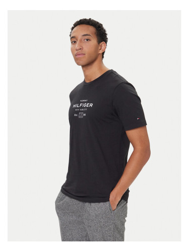 Tommy Hilfiger Тишърт Stack Graphic MW0MW40002 Черен Regular Fit