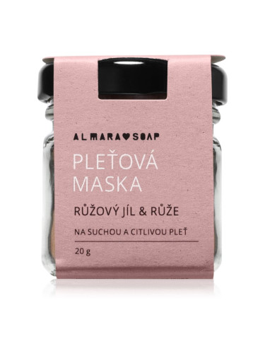 Almara Soap Face Pink Clay & Rose успокояваща маска за лице за много суха и чувствителна кожа 20 гр.