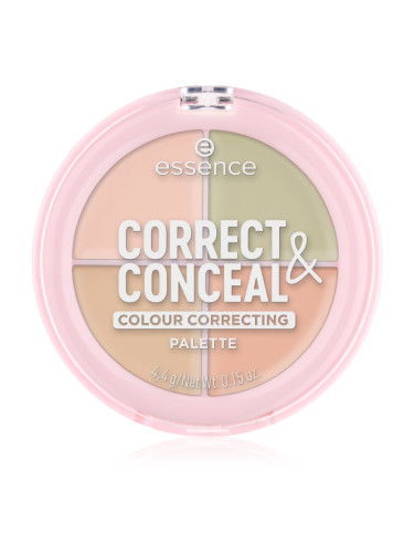 essence CORRECT & CONCEAL палитра коректори да уеднакви цвета на кожата 4.4 гр.