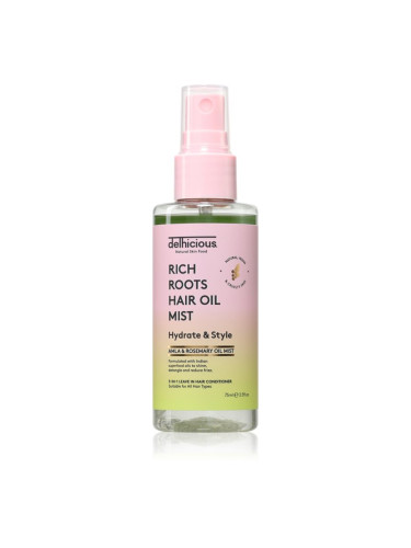 delhicious RICH ROOTS 5-in-1 Hair Oil Mist балсам в спрей без отмиване 75 мл.