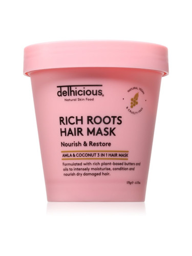 delhicious RICH ROOTS Nourishing Hair Mask подхранваща маска за коса 3 в 1 175 гр.