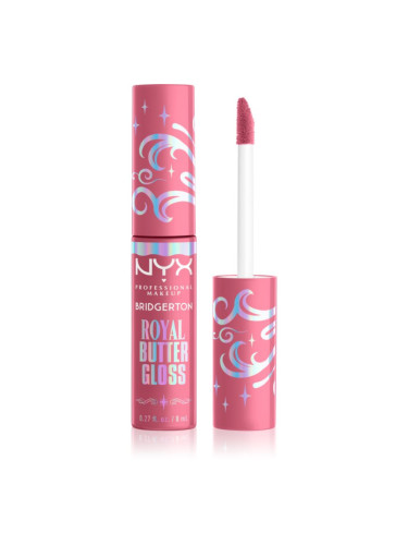 NYX Professional Makeup Bridgerton Royal Butter Gloss блясък за устни цвят 01 Angel Food Cake 8 мл.