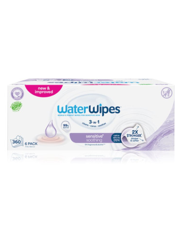 WaterWipes Soothing Clean нежни мокри кърпички за бебета 6x60 бр.