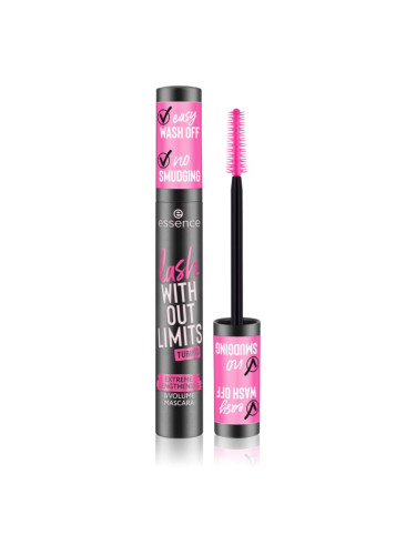 essence lash WITHOUT LIMITS TUBING спирала за обем и удължаване на мигли цвят 04 Black Tubing 13 мл.