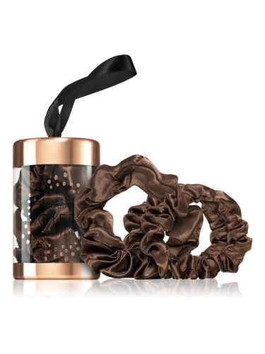 BrushArt Gift for You Slim & Midi satin scrunchie set ластици за коса Chocolate brown 3 бр.