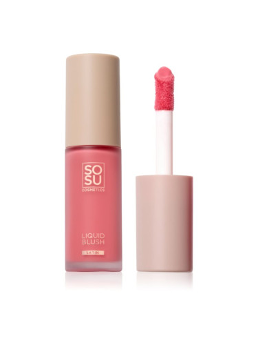 SOSU Cosmetics Liquid Blush Satin течен руж цвят Pink Pop 9 мл.
