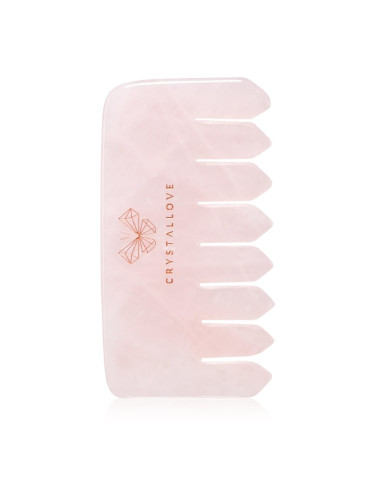 Crystallove Rose Quartz Comb масажно приспособление за коса и тяло 1 бр.