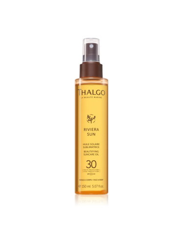 Thalgo Riviera Sun Beautyfying Suncare Oil SPF30 подхранващо сухо олио за поддържане на тена SPF 30 150 мл.