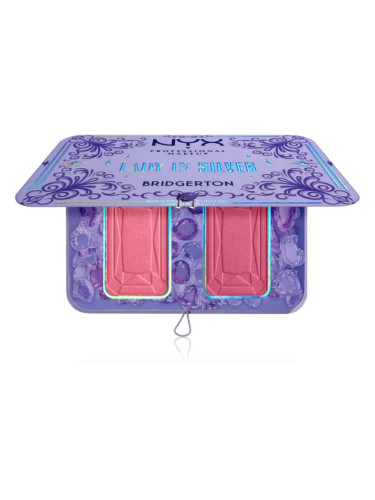 NYX Professional Makeup Bridgerton Royal Blush палитра с ружове цвят 02 Lady In Silver 2x5 гр.