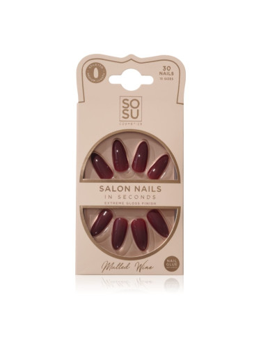 SOSU Cosmetics Salon Nails Изкуствени нокти цвят Mulled Wine 30 бр.