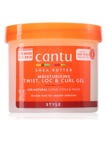 CANTU Shea Butter Moisturizing Twist, Loc & Curl Gel стилизиращ крем за фиксиране и оформяне 370 гр.