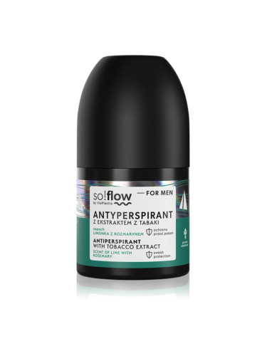 so!flow Men Antiperspirant рол- он против изпотяване за мъже Tobacco extract scent of Lime with Rosemary 50 мл.