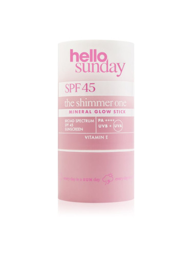 hello sunday the shimmer one mineral glow stick минерална защитна пръчица за чувствителни места SPF 45 20 гр.