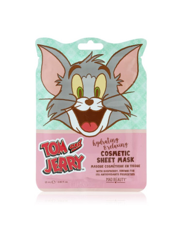 Mad Beauty Tom & Jerry Sheet Mask - Tom хидратираща платнена маска с хиалуронова киселина 1 бр.