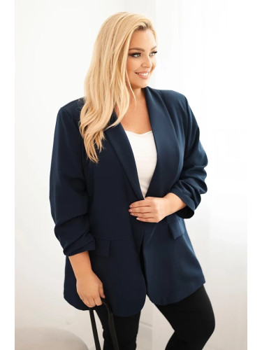 Kesi Włoski Elegant Plus Size women's blazer navy