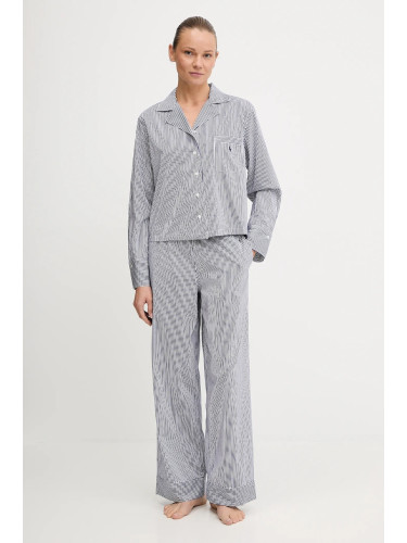 Памучна пижама Polo Ralph Lauren в бяло от памук 4P8004