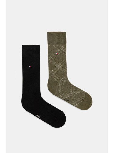 Чорапи Tommy Hilfiger (2 чифта) в зелено 701236310