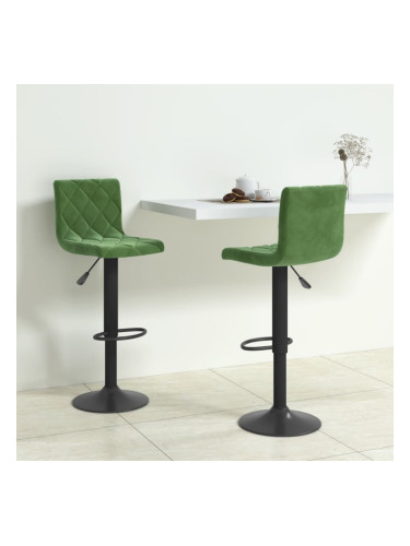 Sonata H Бар табуретки, 2 бр, тъмнозелени, кадифе