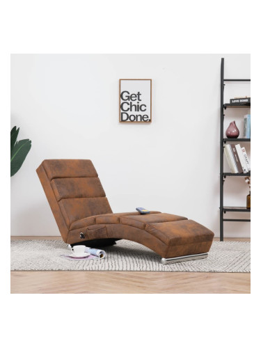 Sonata H Масажираща кушетка, кафява, изкуствен велур