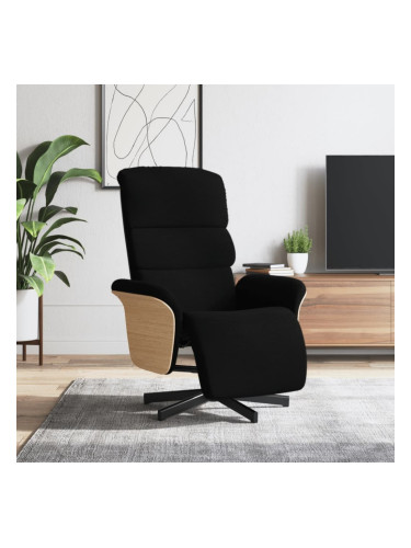 Sonata H Релаксиращ стол с опора за крака, черен, текстил