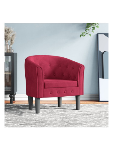 Sonata H Объл фотьойл, виненочервен, кадифе