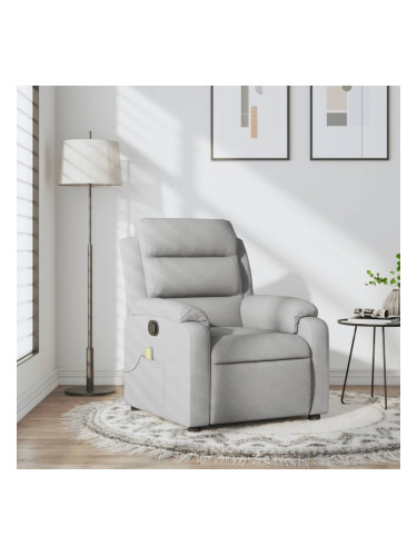 Sonata H Масажен реклайнер стол, светлосив, текстил