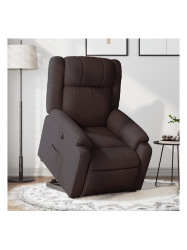 Sonata H Изправящ реклайнер стол, тъмнокафяв, текстил