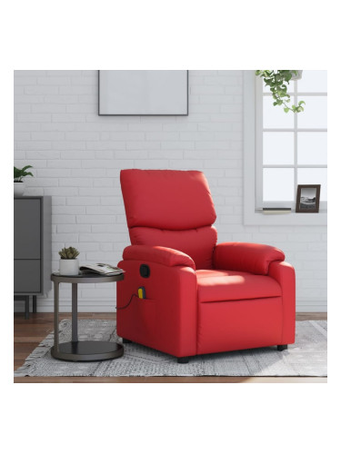 Sonata H Масажен реклайнер стол, червен, изкуствена кожа