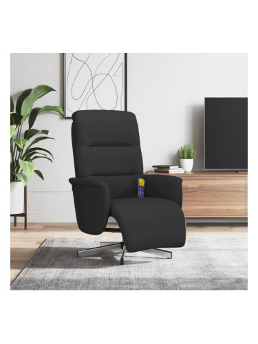 Sonata H Масажен реклайнер стол с поставка за крака, черен, текстил