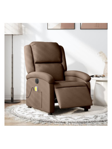 Sonata H Електрически масажен реклайнер стол, кафяв, текстил