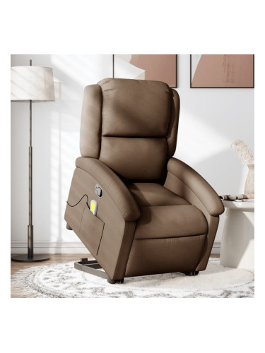 Sonata H Изправящ масажен реклайнер стол, кафяв, текстил