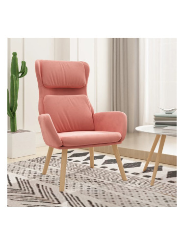 Sonata H Релакс стол, розов, кадифе