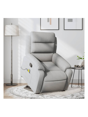 Sonata H Изправящ масажен реклайнер стол, светлосив, текстил