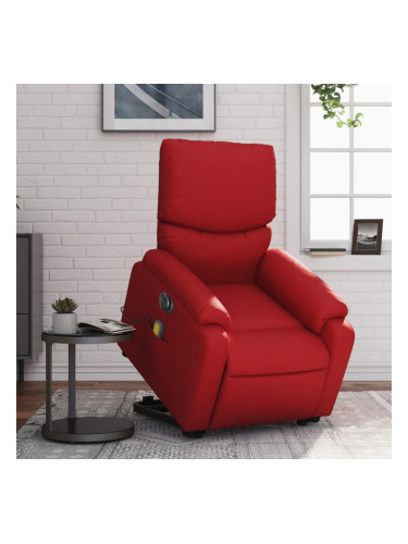 Sonata H Електрически изправящ масажен реклайнер стол, червен, еко кожа