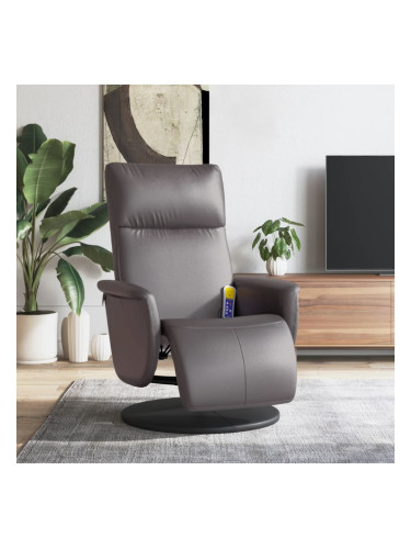 Sonata H Масажен реклайнер стол с опора за крака, сив, изкуствена кожа